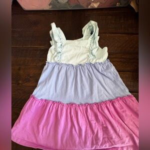 Colorful Ruffled Sleeveless Dress